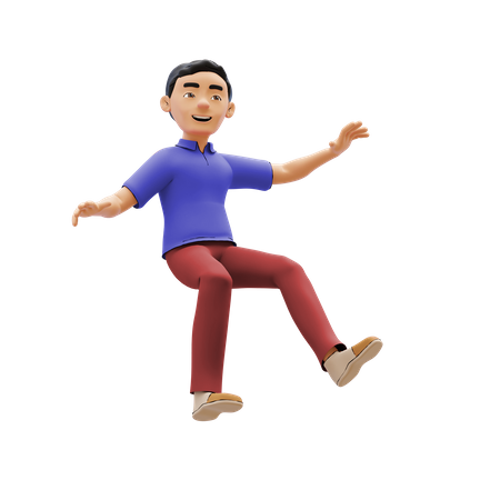 Man jumping 3D Illustration