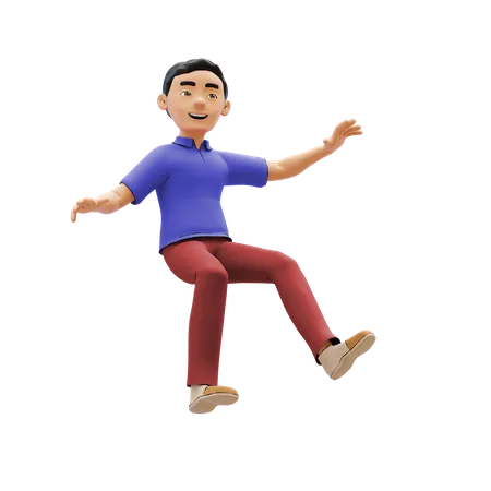 Man jumping  3D Illustration