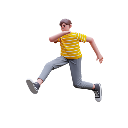 Man jumping and running  3D Icon