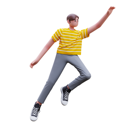 Man jumping in air  3D Icon