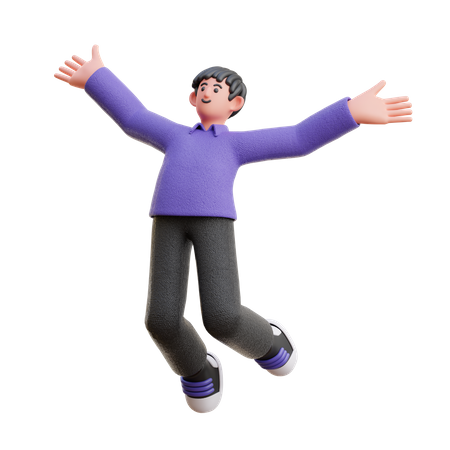 Man jumping in air  3D Icon