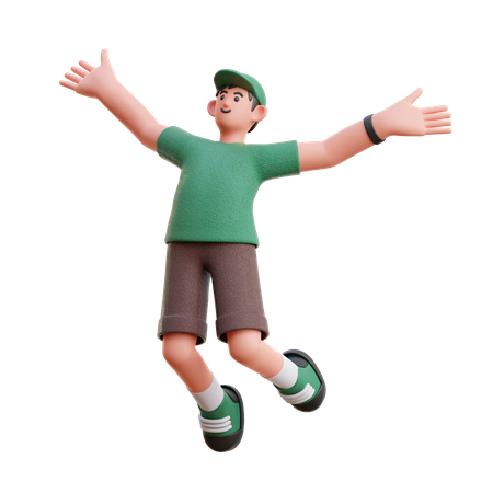 Man jumping in air  3D Icon