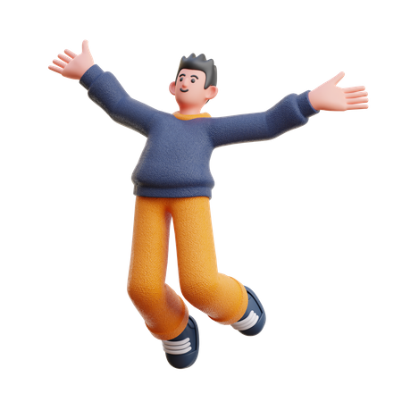 Man jumping in air  3D Icon