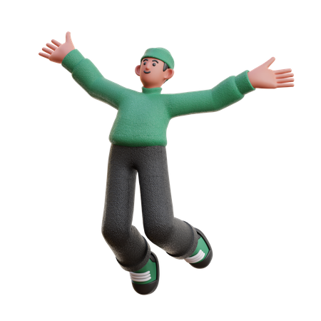 Man jumping in air  3D Icon