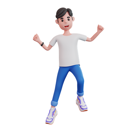Man Jumping In The Air 3D Illustration