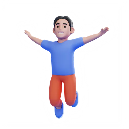 Man jumping out of joy  3D Illustration