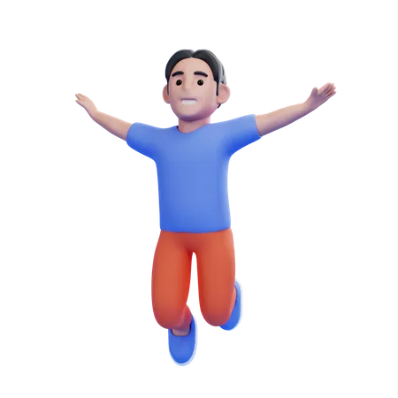 Man jumping out of joy  3D Illustration