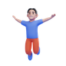 3d jumping out emoji