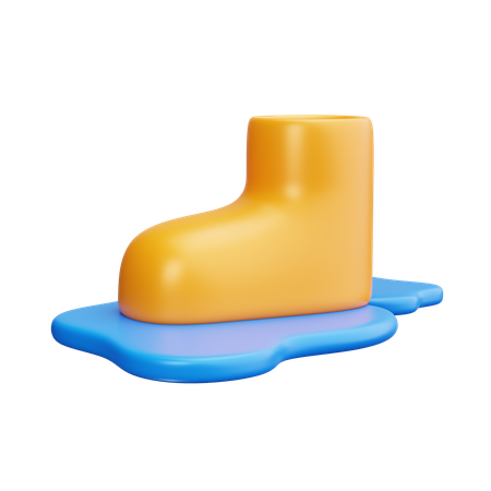 Man keeping feet in Rainwater  3D Icon