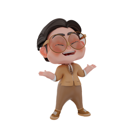 Man laughing out loud  3D Illustration