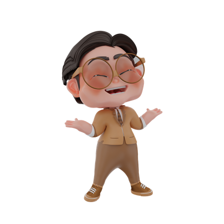 Man laughing out loud 3D Illustration