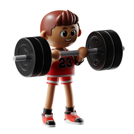 Man Leafting Barbell  3D Illustration