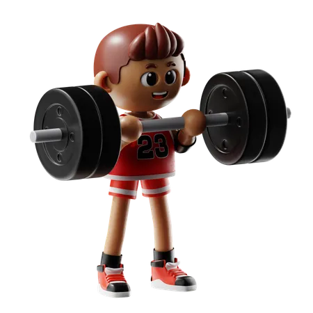 Man Leafting Barbell  3D Illustration