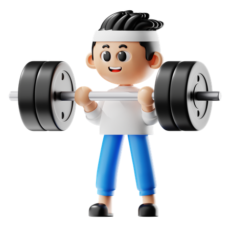 Man Leafting Barbell  3D Illustration