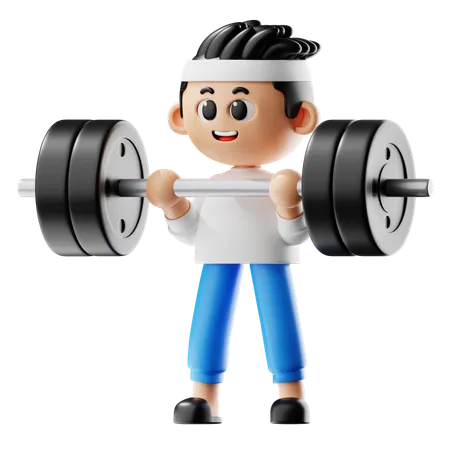 Man Leafting Barbell  3D Illustration