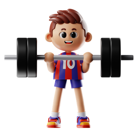 Man Leafting Barbell  3D Illustration