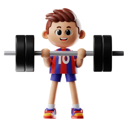 Man Leafting Barbell  3D Illustration