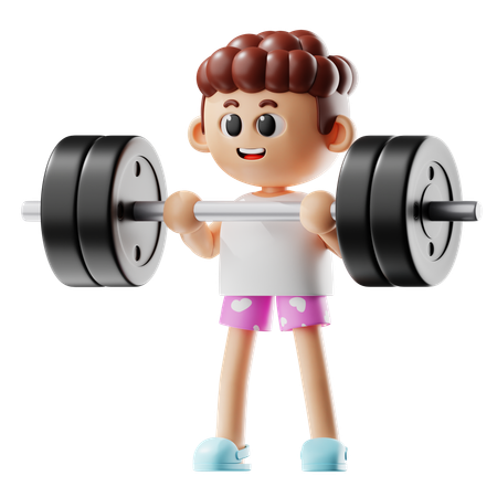 Man Leafting Barbell  3D Illustration