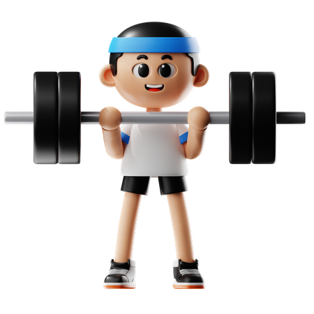 Man Leafting Barbell  3D Illustration