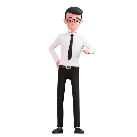 Man leaning against object  3D Illustration