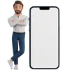 Man leans on phone