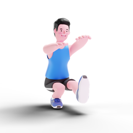 Man Leg Exercise  3D Illustration