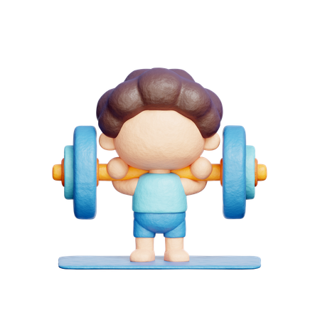 Man lifting barbell  3D Icon