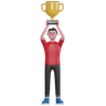 3ds of man lifting trophy