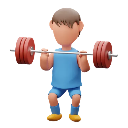 Man lifting weight  3D Icon