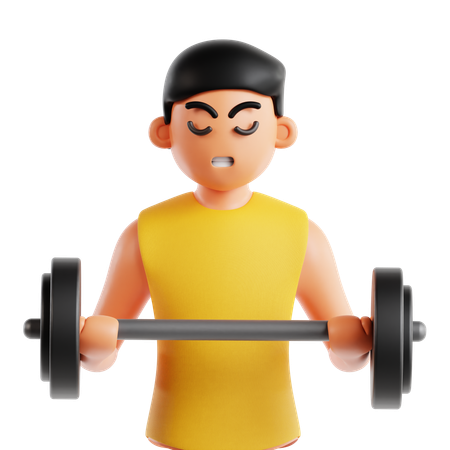 Man Lifting Weights  3D Icon