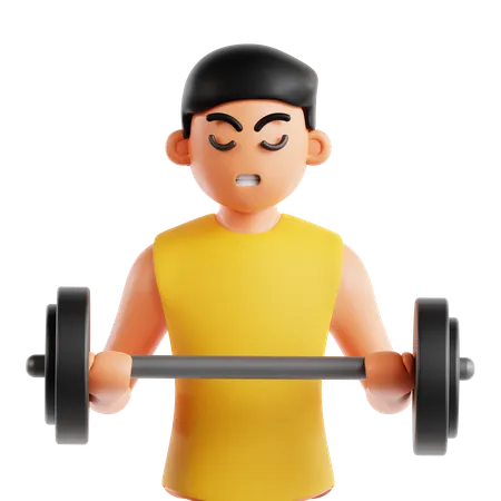 Man Lifting Weights  3D Icon