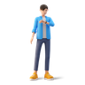 3d man looking time illustration