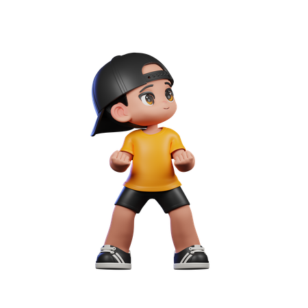 Man Looking VIctorious  3D Icon