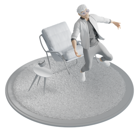 Man Lost in awe  3D Icon