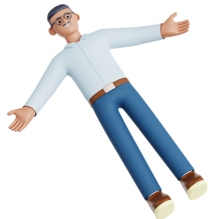 Man Lying Around  3D Illustration