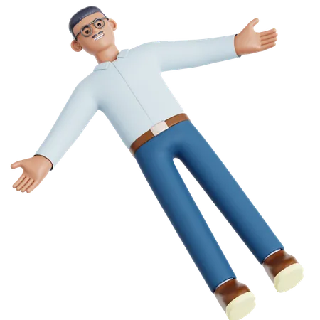 Man Lying Around  3D Illustration