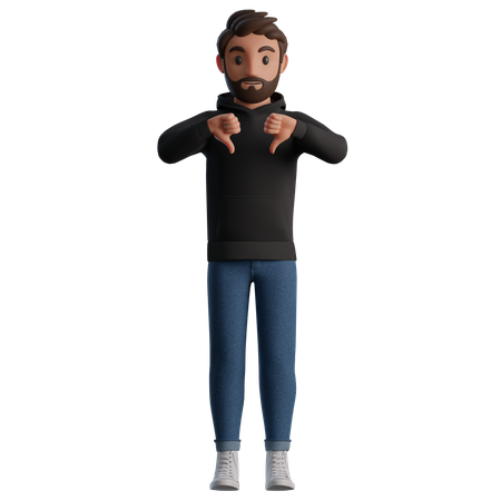 Man man showing the dislikes  3D Icon