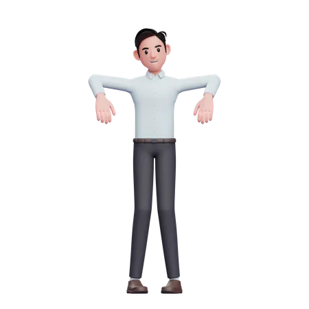 Man marionette pose  3D Illustration