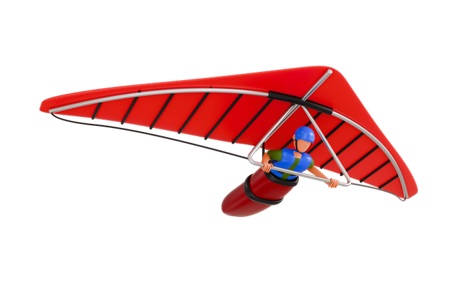Man Paragliding  3D Illustration