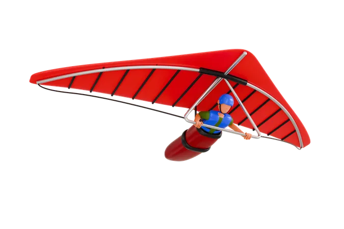 Man Paragliding  3D Illustration