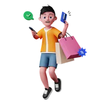 Man paying via card for shopping