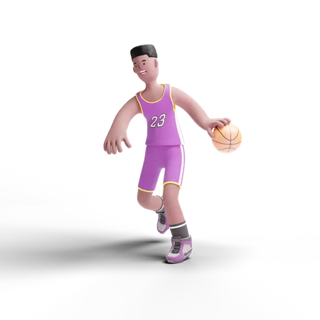 Man playing Basketball 3D Illustration