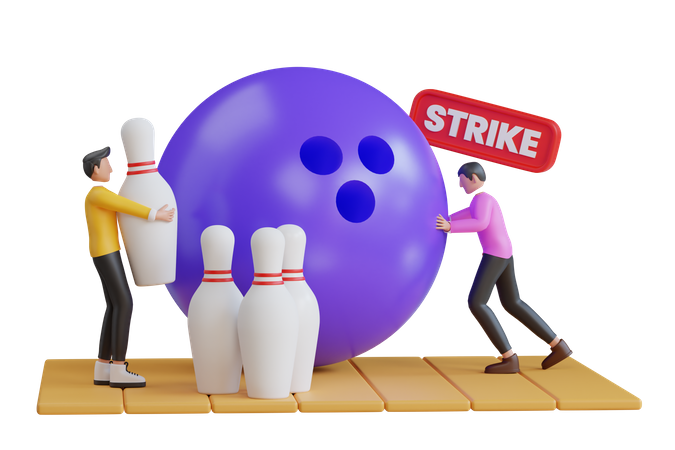 Man Playing Bowling  3D Icon