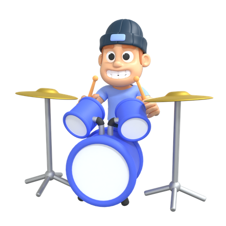 Man playing drum  3D Icon