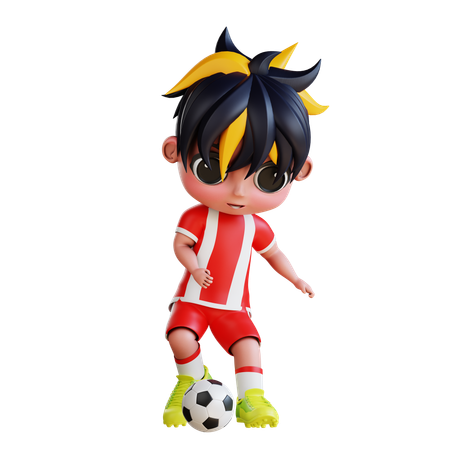 Man Playing Football  3D Icon
