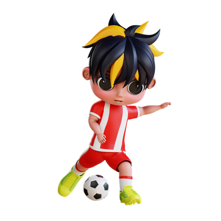 Man Playing Football  3D Icon