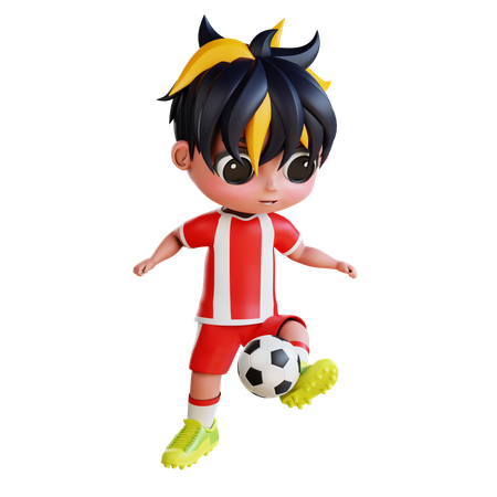 Man Playing Football  3D Icon