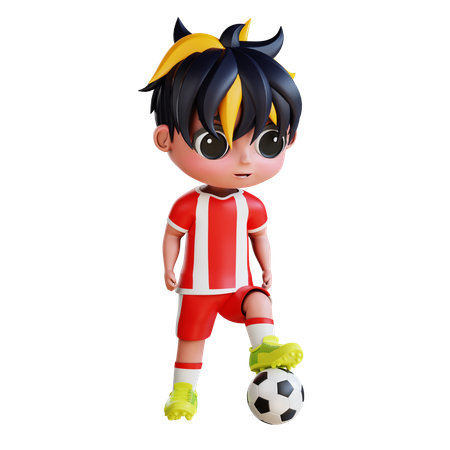 Man Playing Football  3D Icon