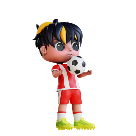 Man Playing Football  3D Icon