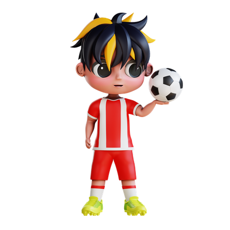 Man Playing Football  3D Icon
